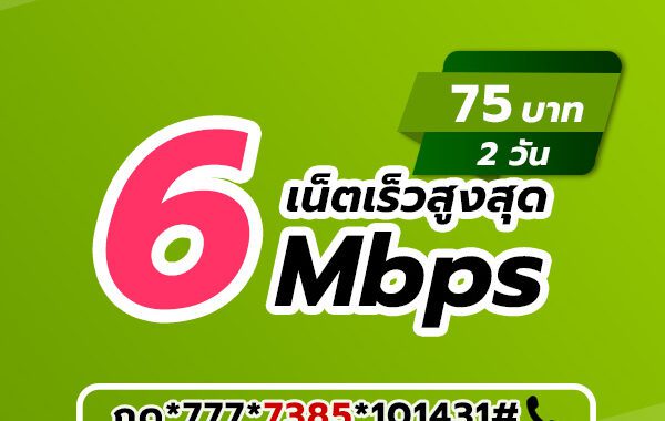 เน็ตวันทูคอล 75 บาท 2 วัน